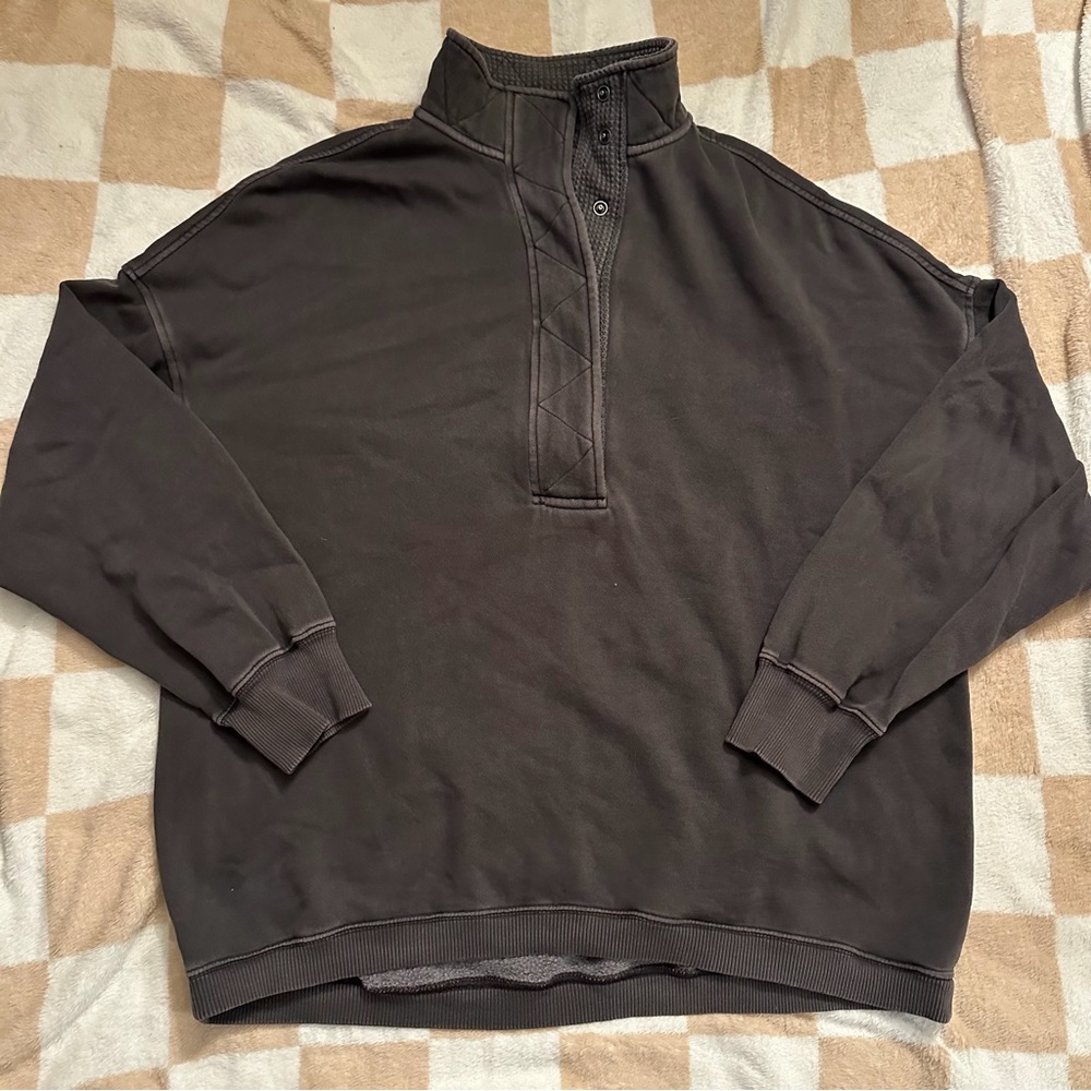 aerie Getaway Quarter Snap Sweatshirt